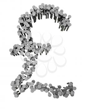 Royalty Free Clipart Image of a Pound Sign Made From Hammered Nails