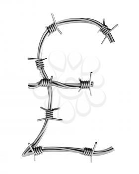 Royalty Free Clipart Image of a Pound Symbol From Barbed Wire
