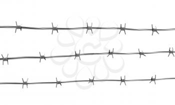 Royalty Free Clipart Image of Three Lines of Barbed Wire