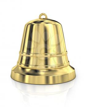Royalty Free Clipart Image of a Shiny Gold Bell