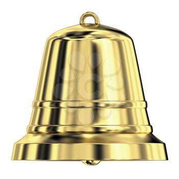 Royalty Free Clipart Image of a Shiny Golden Bell