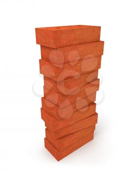 Royalty Free Clipart Image of a Tower of Bricks