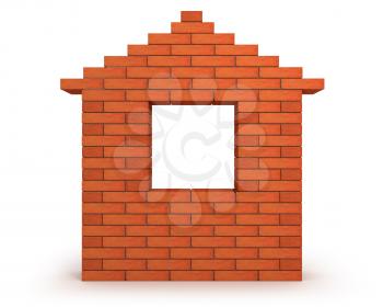 Royalty Free Clipart Image of a Brick Facade