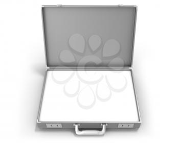Royalty Free Clipart Image of a Grey Briefcase