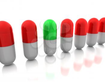Royalty Free Clipart Image of a Row of Capsules