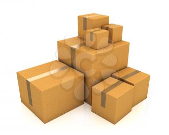 Royalty Free Clipart Image of Different Boxes