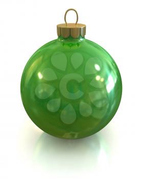 Royalty Free Clipart Image of a Green Christmas Ornament
