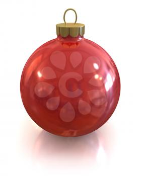 Royalty Free Clipart Image of a Red Christmas Ornament