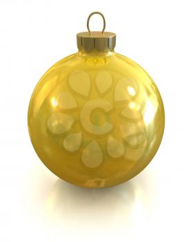Royalty Free Clipart Image of a Yellow Tree Ornament