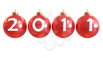Royalty Free Clipart Image of a Christmas Ornaments For 2011