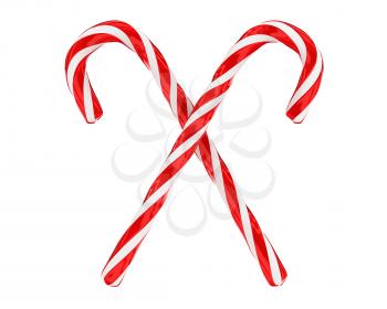 Royalty Free Clipart Image of a Crossed Candy Canes