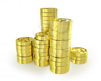 Royalty Free Clipart Image of Columns of Coins
