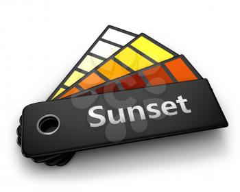Royalty Free Clipart Image of a Colour Palette of Sunset