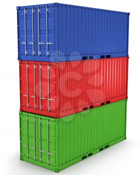 Royalty Free Clipart Image of Freight Containers