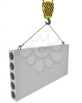Royalty Free Clipart Image of a Crane Hook With a Blank Block