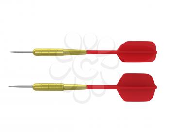 Royalty Free Clipart Image of Two Darts