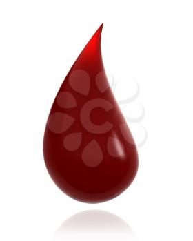 Royalty Free Clipart Image of a Drop of Blood