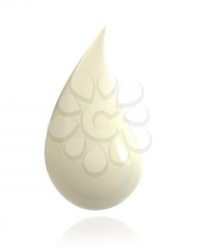 Royalty Free Clipart Image of a Drop of White Liquid
