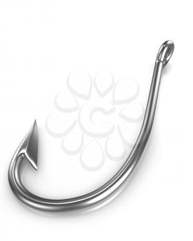 Royalty Free Clipart Image of a Shiny Fishhook