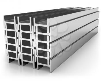 Royalty Free Clipart Image of a Stack of Girders