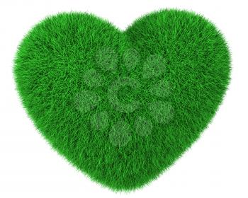 Royalty Free Clipart Image of a Grassy Heart