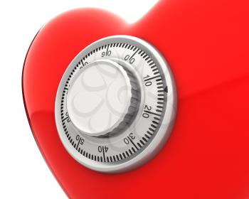 Royalty Free Clipart Image of a Heart With a Lock