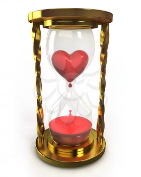 Royalty Free Clipart Image of an Hourglass With Blood