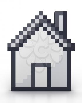 Royalty Free Clipart Image of a Pixelated House