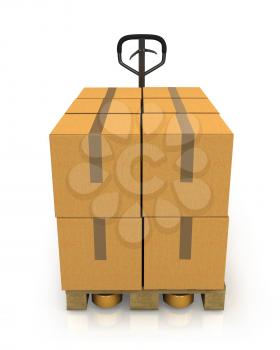 Royalty Free Clipart Image of Boxes on a Pallet