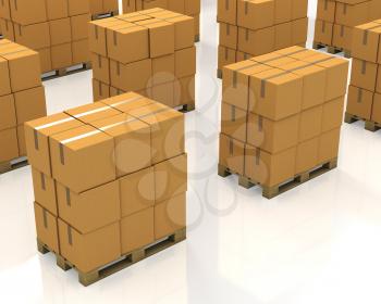 Royalty Free Clipart Image of Stacks of Boxes