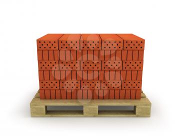Royalty Free Clipart Image of Bricks on a Pallet