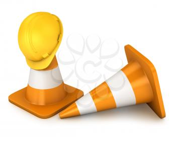 Royalty Free Clipart Image of Pylons