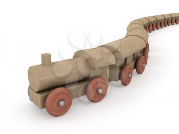 Royalty Free Clipart Image of a Toy Train