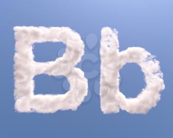 Letter B cloud shape, isolated on white background
