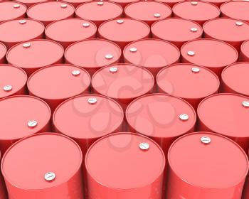 Large group of red barrels