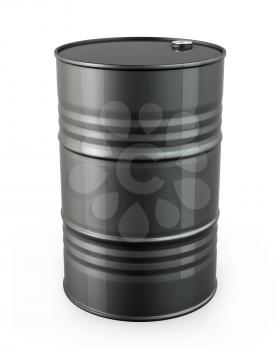 Single black barrel, isolated on white background