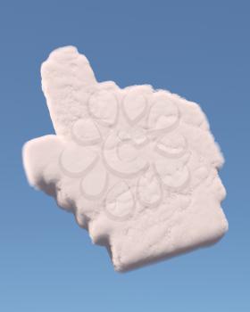 Hand cursor symbol made of cloud