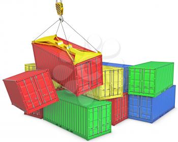 Accident on container transportation