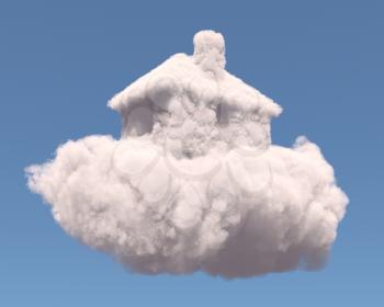 House shape clouds, isolated on white background