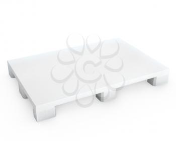 White plastic pallet, isolated on white background