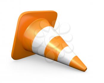 Traffic cone, isolated on white background
