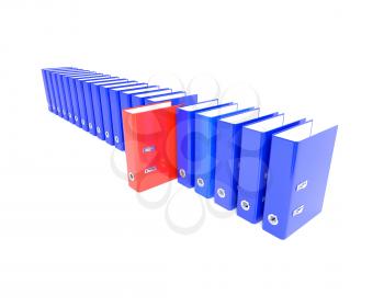 Red Folder in the series blue. 3D illustration
