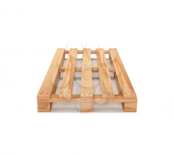 Wooden pallet isolated on white background. 3d illustration.