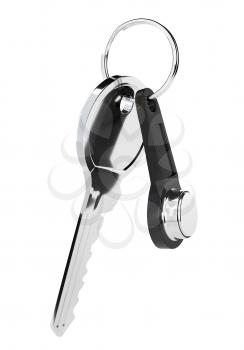 Set of keys on a ring isolated on white background. The key to the intercom. Vector illustration.