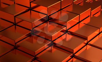 Red abstract cubic background. 3d rendering