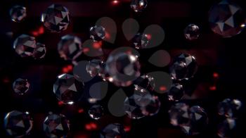 Abstract 3d dark background with glass geometric shapes. Desktop Wallpapers