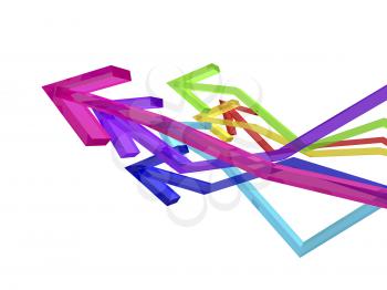 Royalty Free Clipart Image of Coloured Arrows