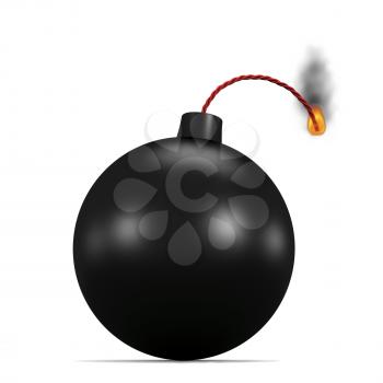 Royalty Free Clipart Image of a Lit Bomb