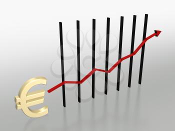 Royalty Free Clipart Image of a Chart With a Euro Symbol