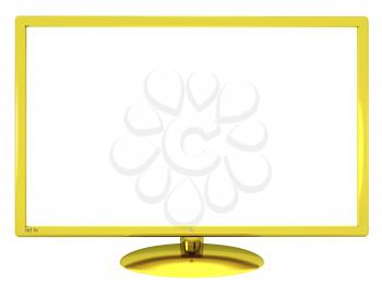 Royalty Free Clipart Image of a Gold Rimmed Television Screen